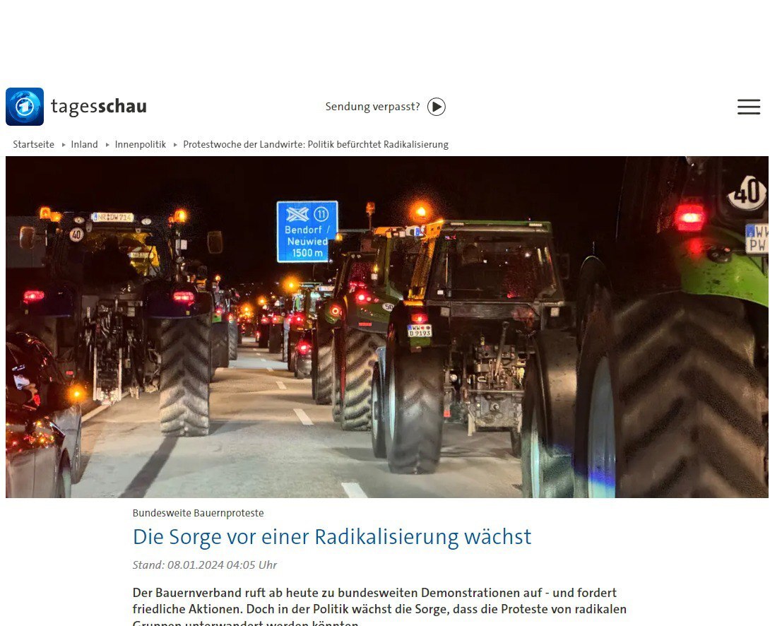 اعتراض سراسری کشاورزان در آلمان