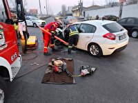 نجات راننده جوان از مرگ در رشت