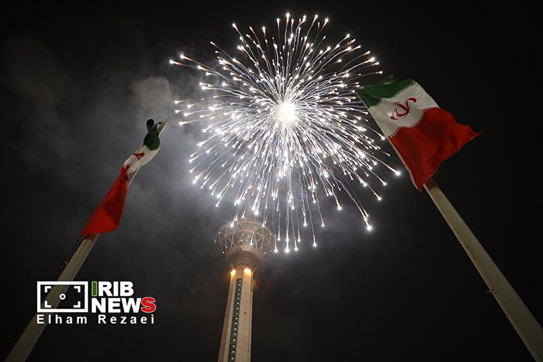 مراسم نورافشانی در برج میلاد تهران به مناسبت ۴۷ سالگی پیروزی انقلاب اسلامی