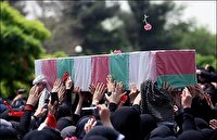 مراسم تشییع پیکر سرباز الوندی