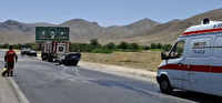 حادثه واژگونی خودرو با چهار مصدوم در محور سفیددشت - فرخشهر